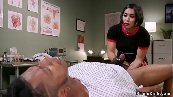 New Busty brunette Asian doctor fingering her black patients ass and massages his prostate cool Videos