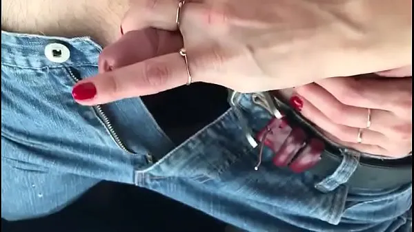 Nová stroke small dick in car outside using phone with other hand skvělá videa