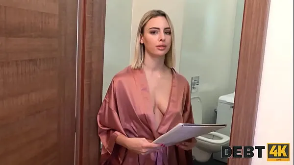 New DEBT4k. Debt collector breaks into the house and fucks the blonde charmer cool Videos