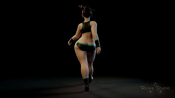 Nye Mei sexy walk 3d animated clothed version kule videoer