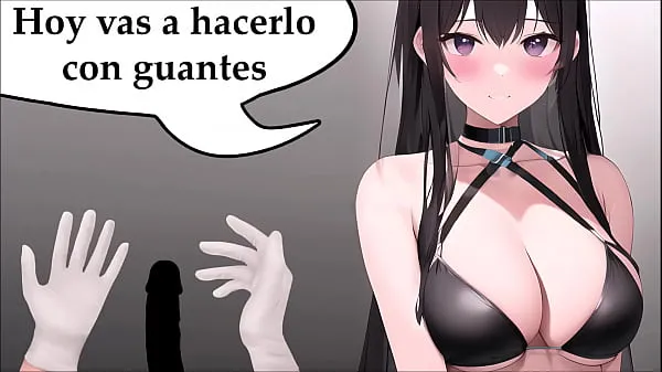 Nuevos JOI HENTAI, expert teacher in handjobs. Using gloves vídeos interesantes